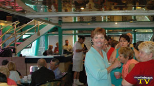 cathy honeycutt of FOX TV aboard the suncruz casino boat at a chamber after hours in little river