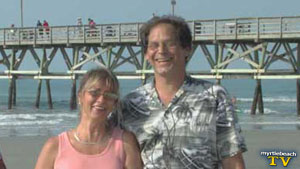 Warren and Marcia Lynn on location at the Cherry Grove Pier