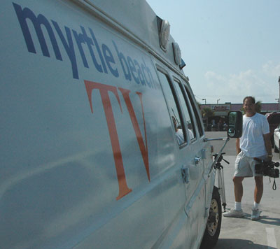myrtle beach tv production truck and principle cameraman warren walker